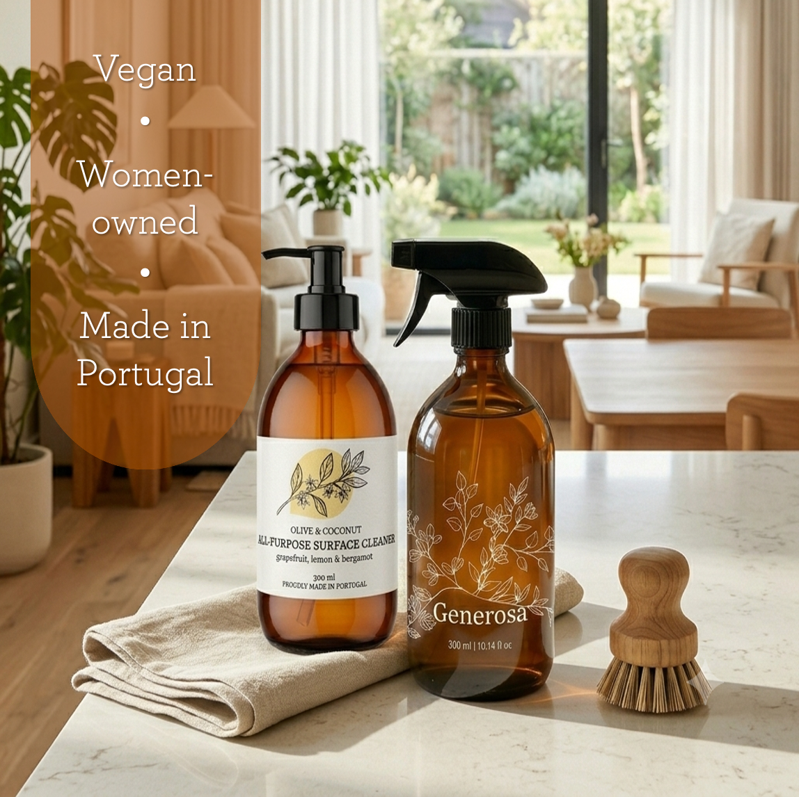 Generosa Natural All-Purpose Surface Cleaner – Grapefruit, Lemon & Bergamot – 300 ml Concentrate