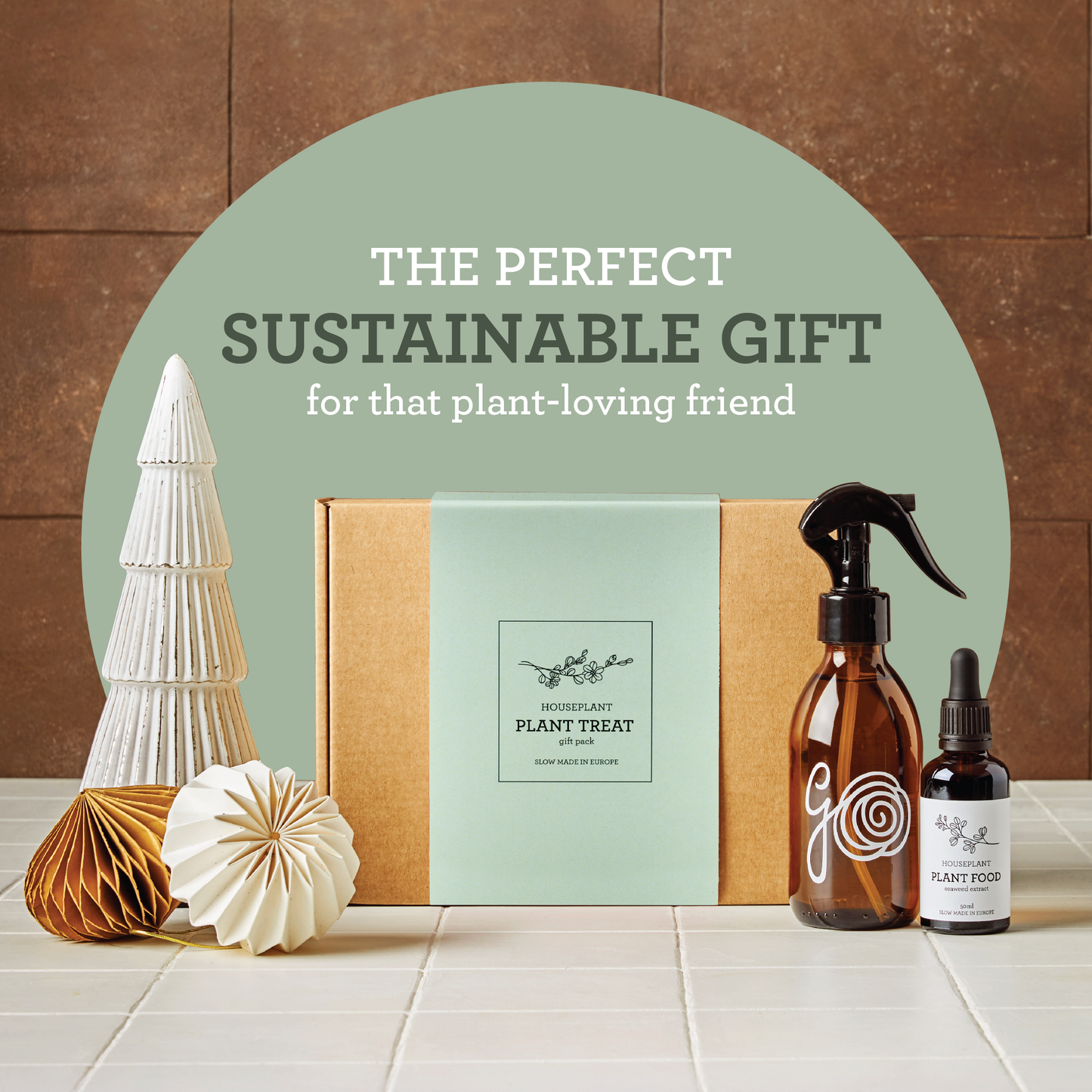 Generosa Plant Treat Gift Set – Plant Nourishment | Natural Liquid Fertiliser 50ml and Glass Spray Bottle | Nutrients for Houseplants | Gift for Plant Lovers, Gift Ideas, Eco-friendly Gift