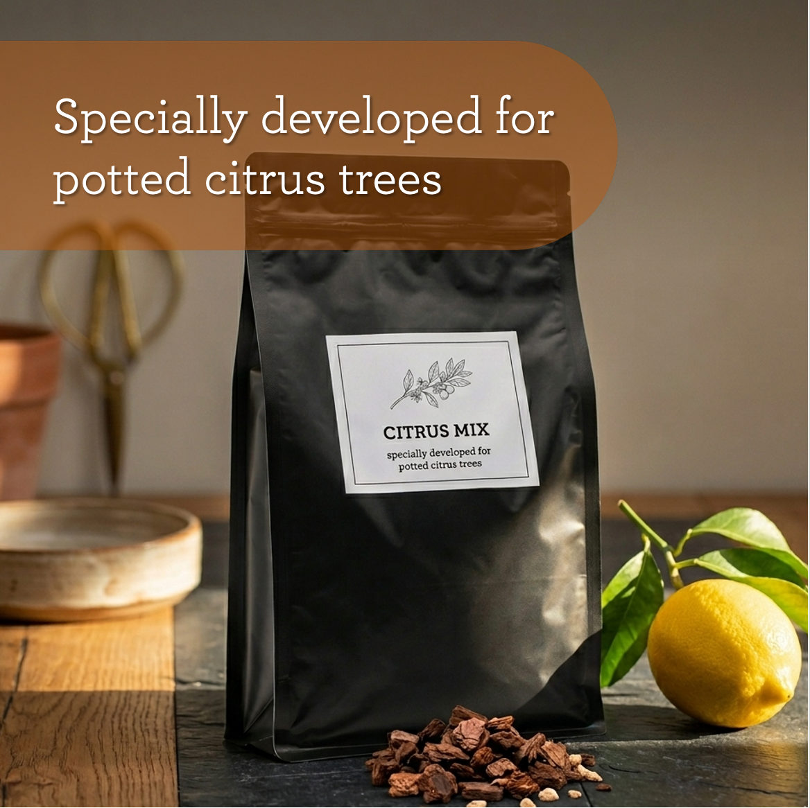 Generosa Citrus Mix - Premium peat-free mix for potted citrus trees | 2 litres