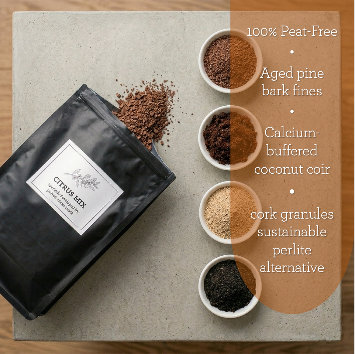 Generosa Citrus Mix - Premium peat-free mix for potted citrus trees | 2 litres