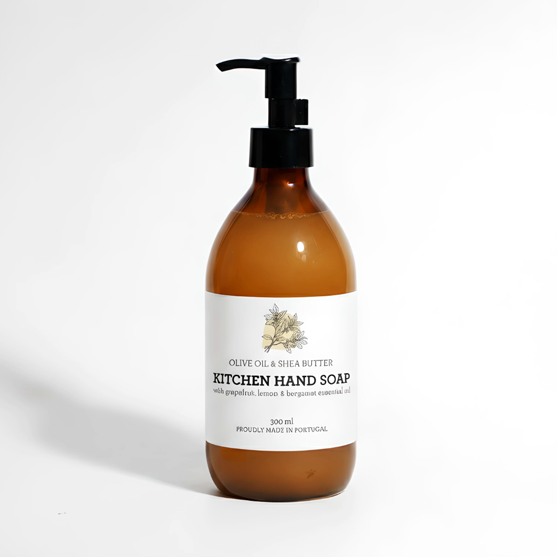 Kitchen Hand Soap - Grapefruit, Lemon & Bergamot | Neutralises cooking odours - 300 ml Glass Bottle