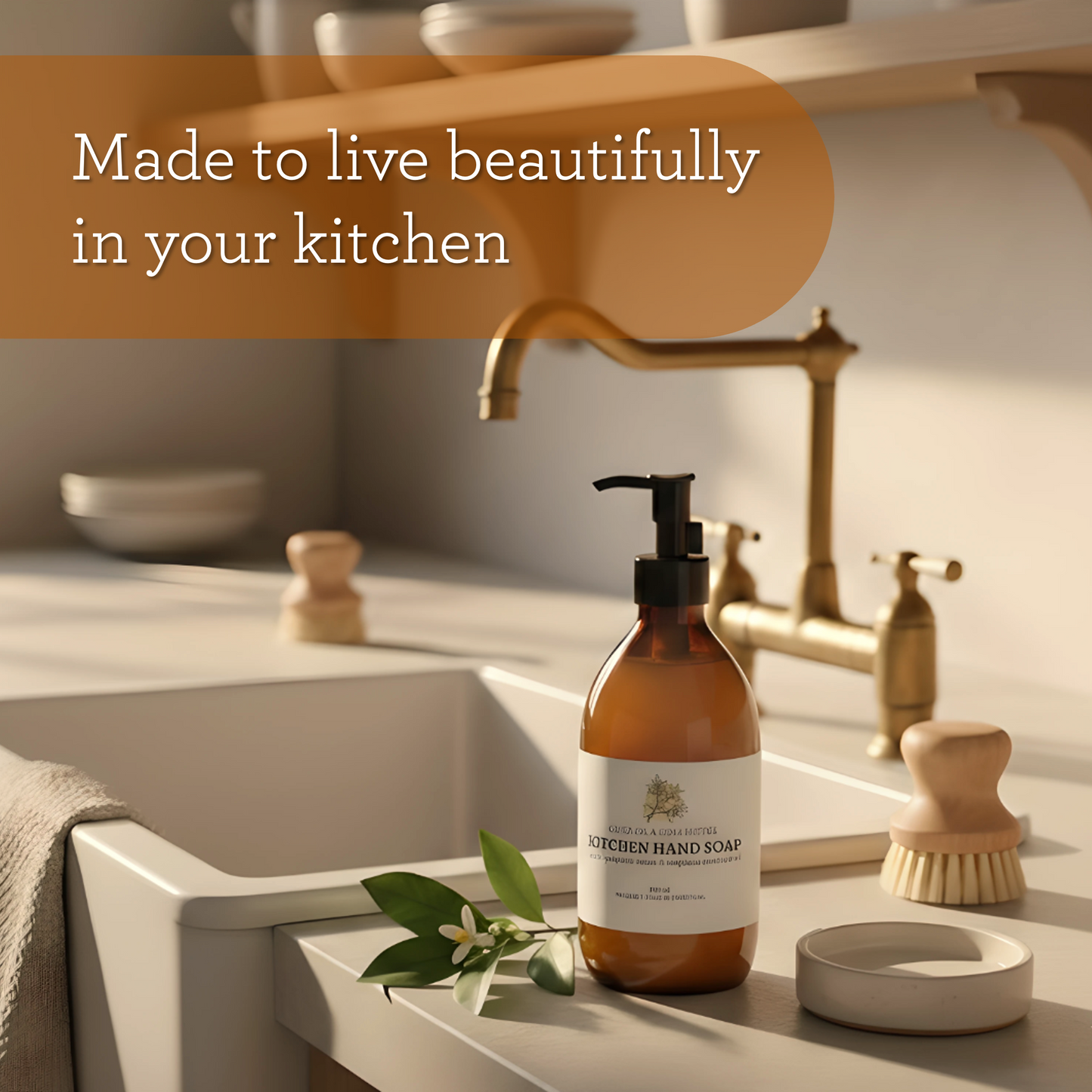 Kitchen Hand Soap - Grapefruit, Lemon & Bergamot | Neutralises cooking odours - 300 ml Glass Bottle