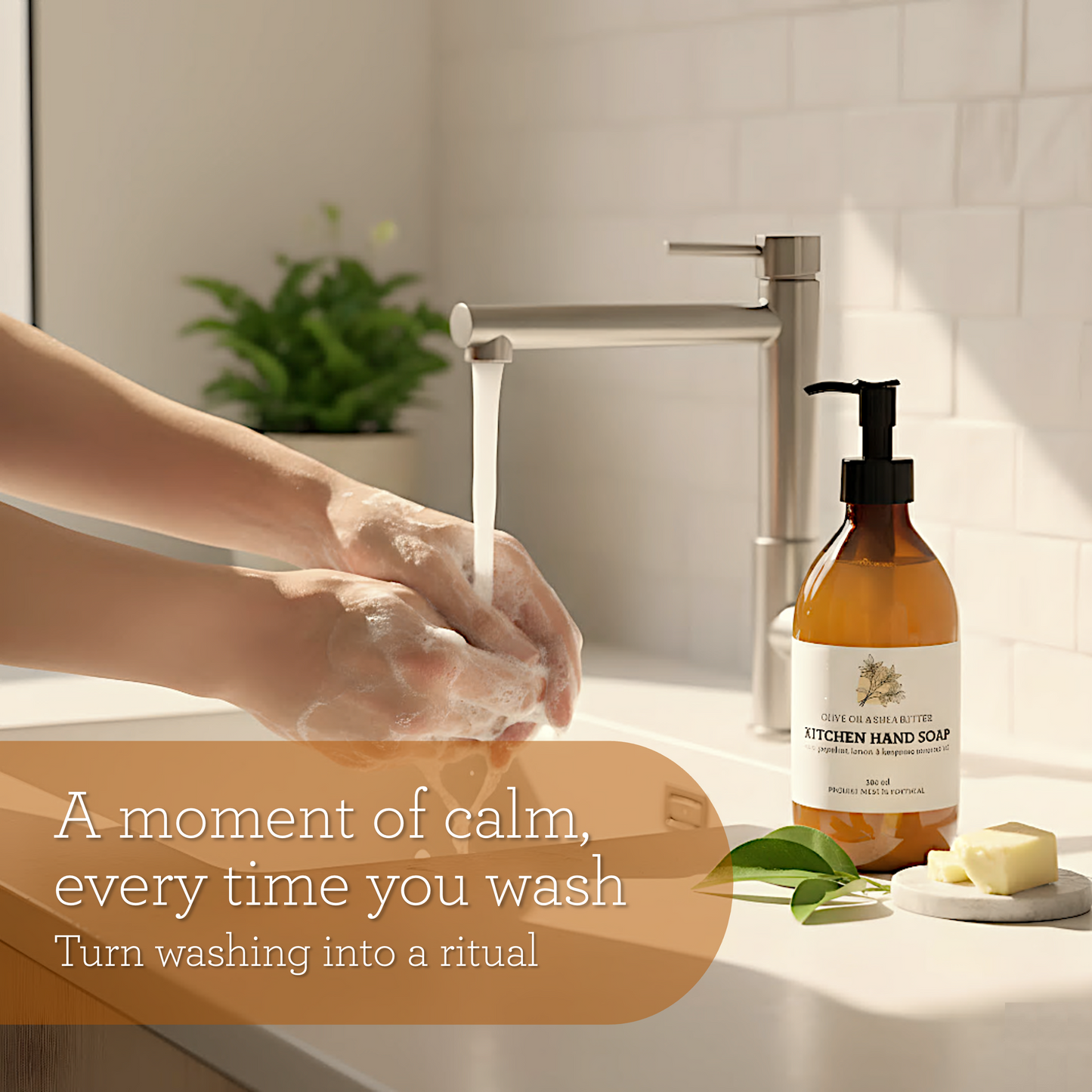Kitchen Hand Soap - Grapefruit, Lemon & Bergamot | Neutralises cooking odours - 300 ml Glass Bottle