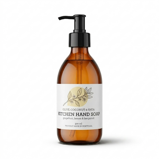 Kitchen Hand Soap - Grapefruit, Lemon & Bergamot | Neutralises cooking odours - 300 ml Glass Bottle