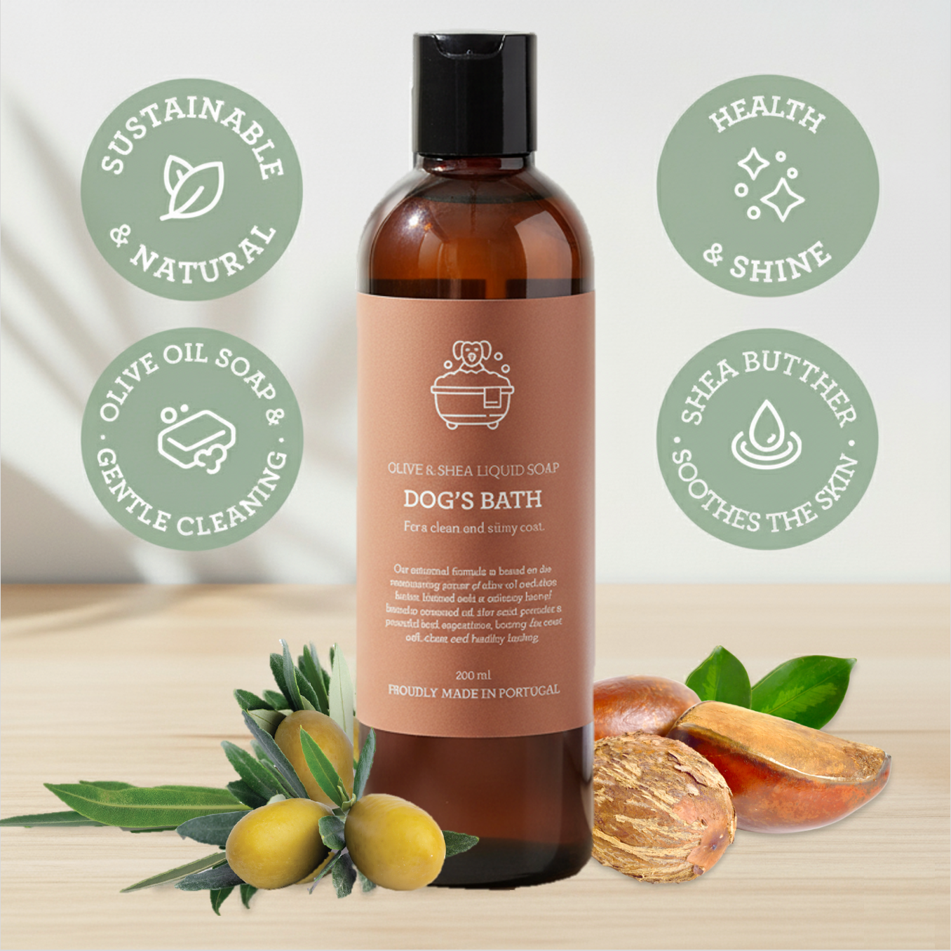 Generosa Dog’s Bath – Olive & Shea Liquid Soap 200 ml | For a clean and shiny coat