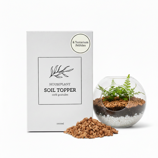 Generosa Soil Topper & Terrarium Pebbles - Natural Cork Granules for Healthy Soil & Bioactive Ecosystems 1000ml
